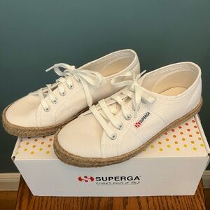 Superga White Italian Shoes Espardilla Sneakers Size 7